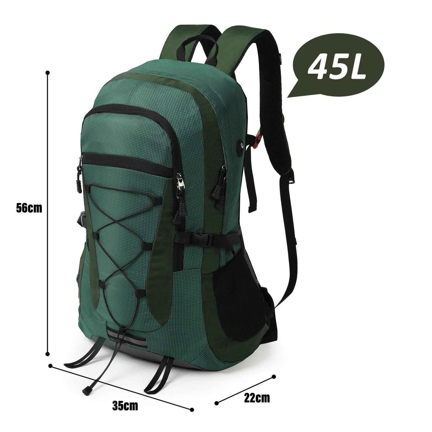 Rucksack Wanderrucksack 45L  Grün Trekking Backpacking und Camping