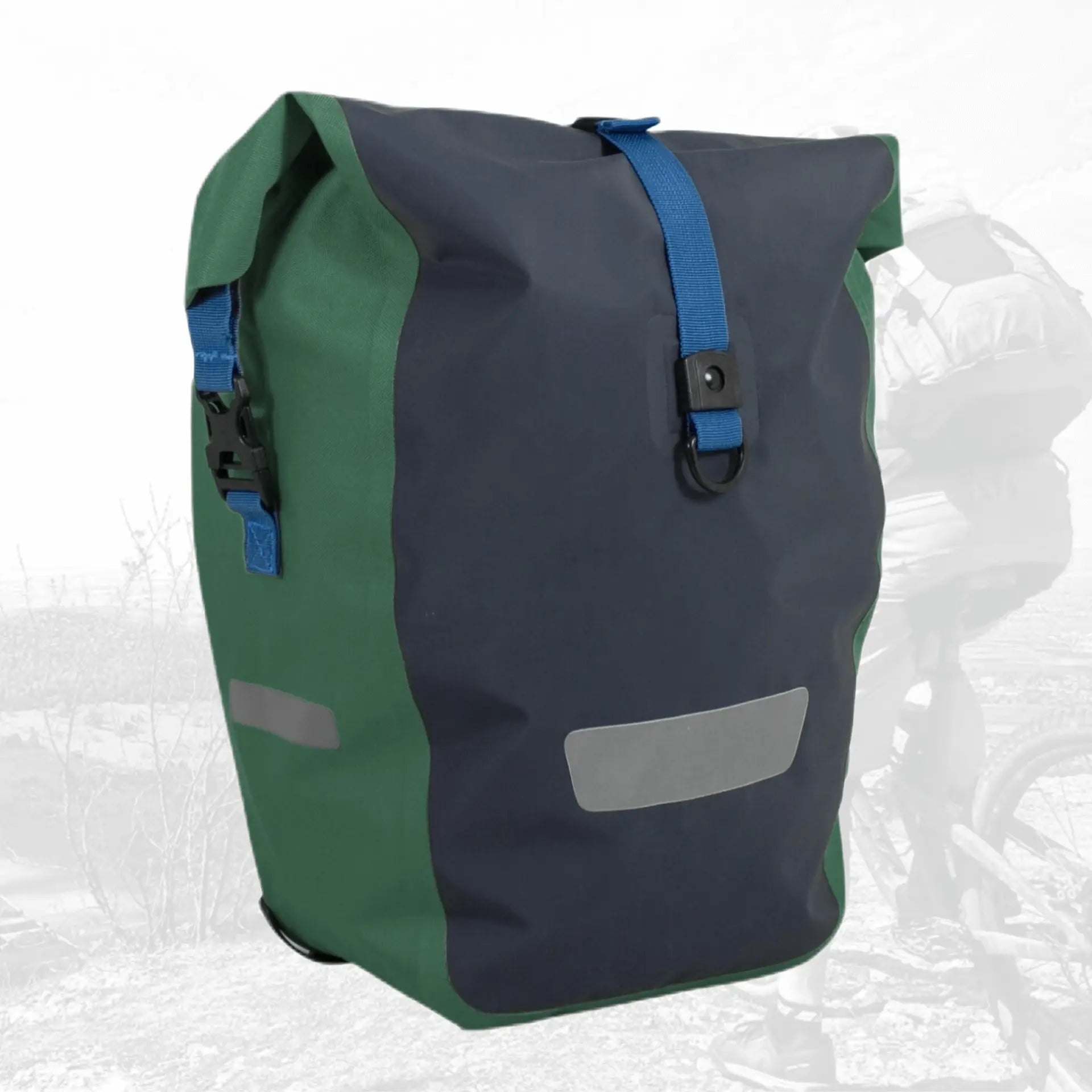 Gepäckträgertasche wasserdicht RollTop in Grün für E-Bike Trekking Rad – Outdoor Alm