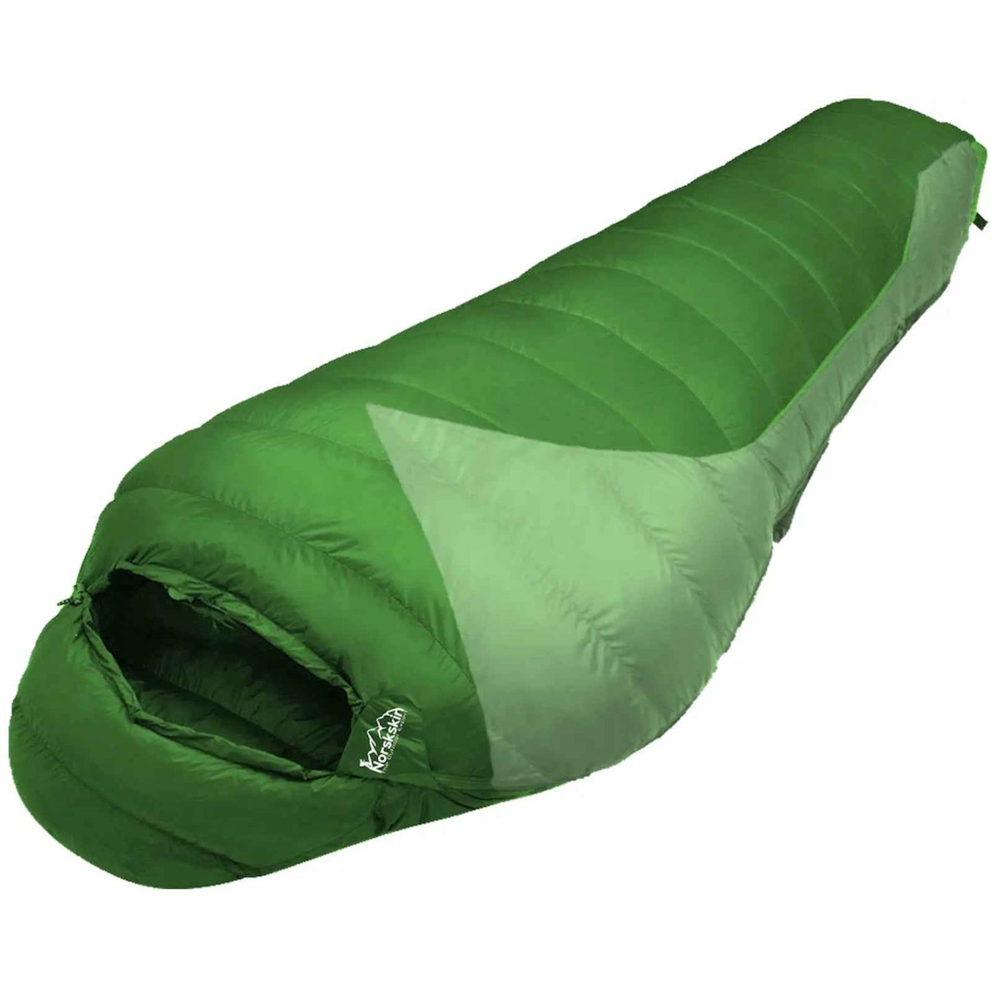 Norskskin Mumienschlafsack Taiga für 4 Jahreszeiten – Leichter Schlafsack mit Kopfkissen Fach (-23 Grad, 1,9 Kg)