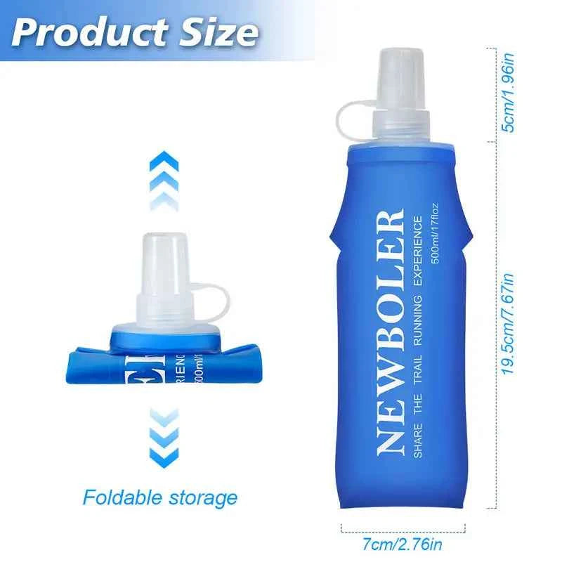Faltbare Wasserflasche TPU 500 ml – Praktische, leichte Flasche für unterwegs