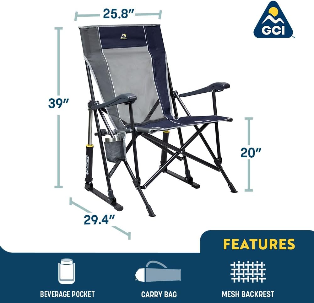 Roadtrip Rocker Campingstuhl Schaukelstuhl Mega bequem Zelt Stuhl Sessel - Outdoor Alm