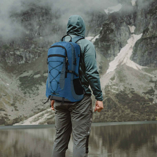 Rucksack Blau 45 Liter - Trekking Wanderrucksack mit Seitentaschen für Abenteuer