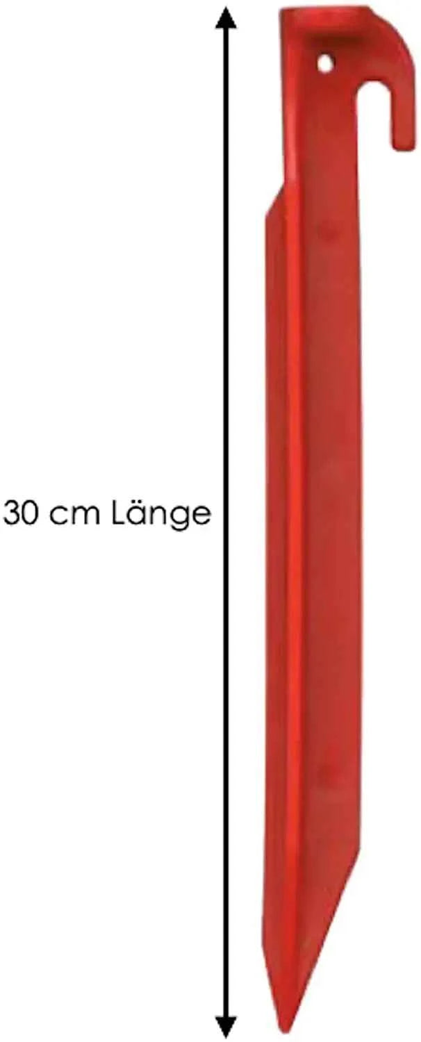 Zelt-Heringe Kunststoff 30 cm - 5 Stück Rot, ultraleichte Erdnägel für Ihr Zelt