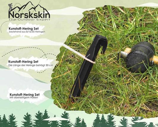 Zelt-Heringe Kunststoff 30 cm – Ultraleichte Erdnägel in Schwarz für sicheres Zelten