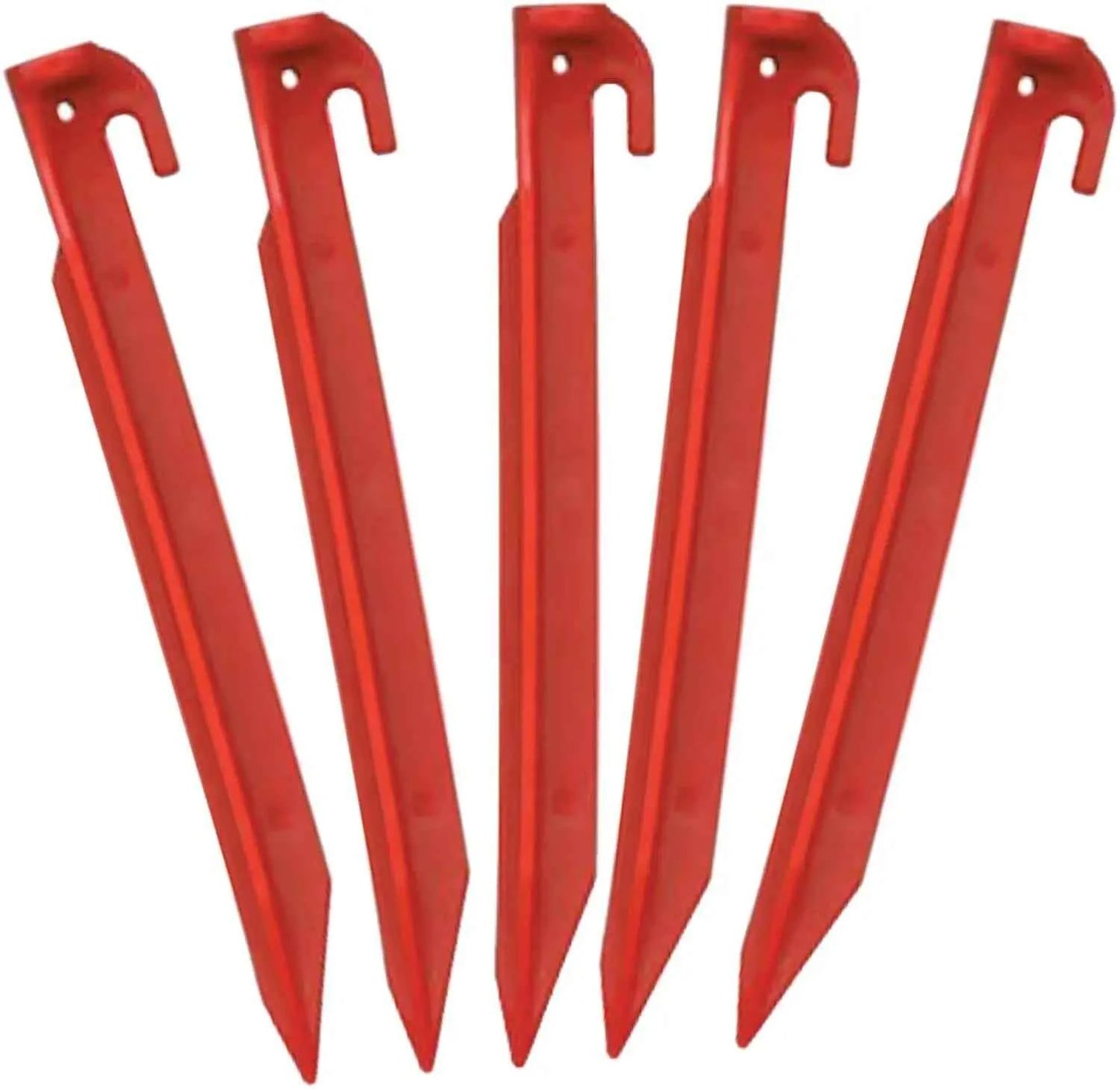 Zelt-Heringe Kunststoff 30 cm - 5 Stück Rot, ultraleichte Erdnägel für Ihr Zelt