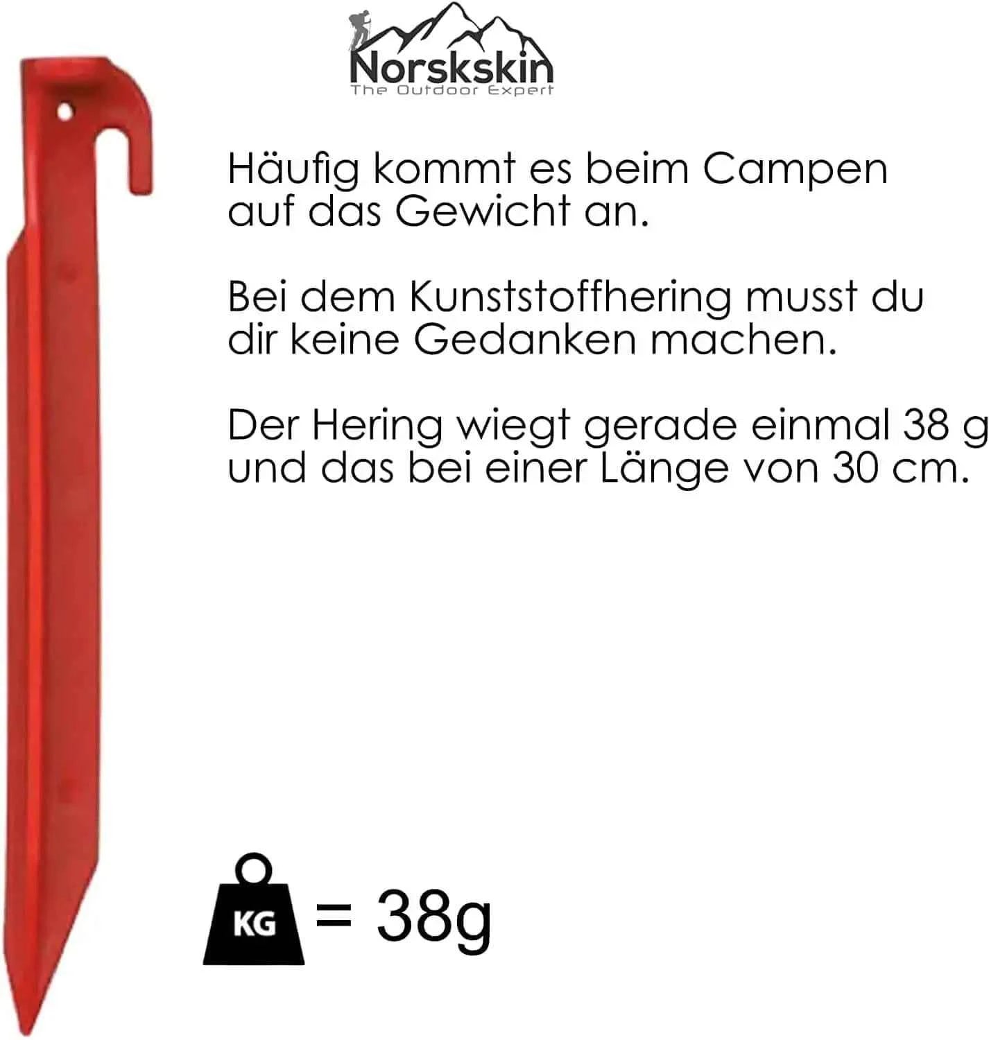 Zelt-Heringe Kunststoff 30 cm - 5 Stück Rot, ultraleichte Erdnägel für Ihr Zelt