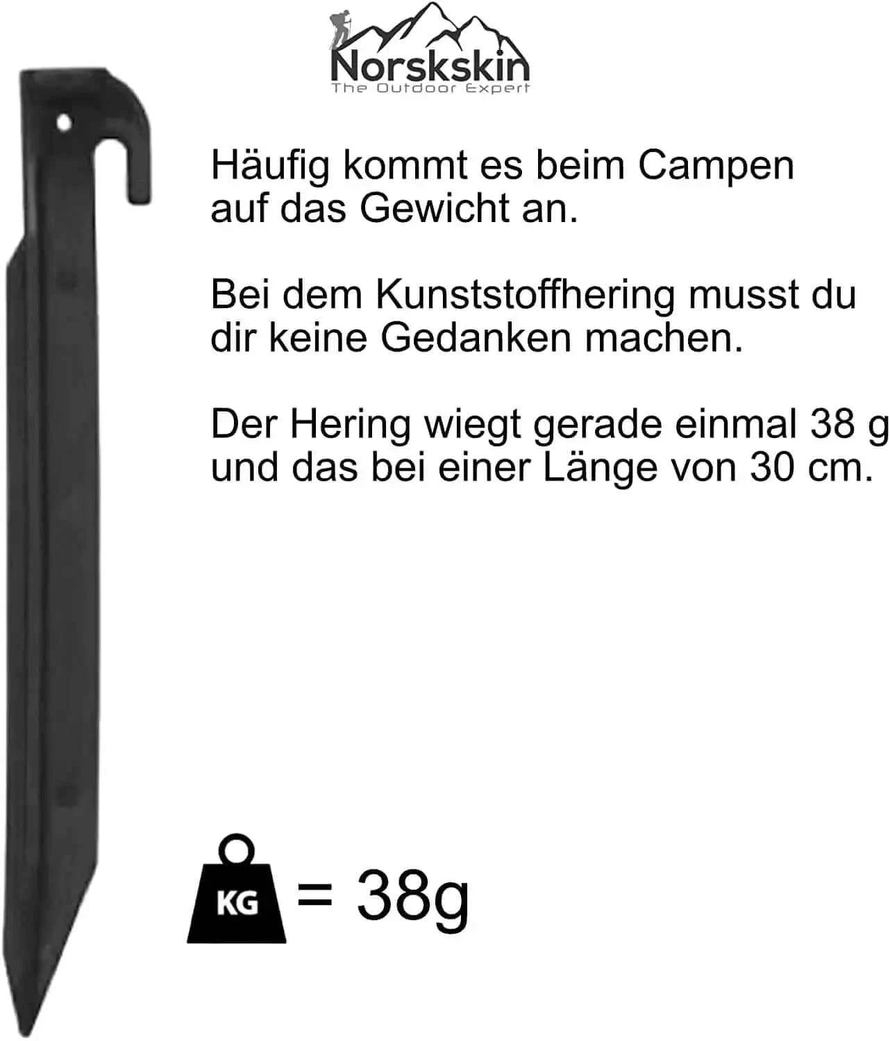 Zelt-Heringe Kunststoff 30 cm – Ultraleichte Erdnägel in Schwarz für sicheres Zelten