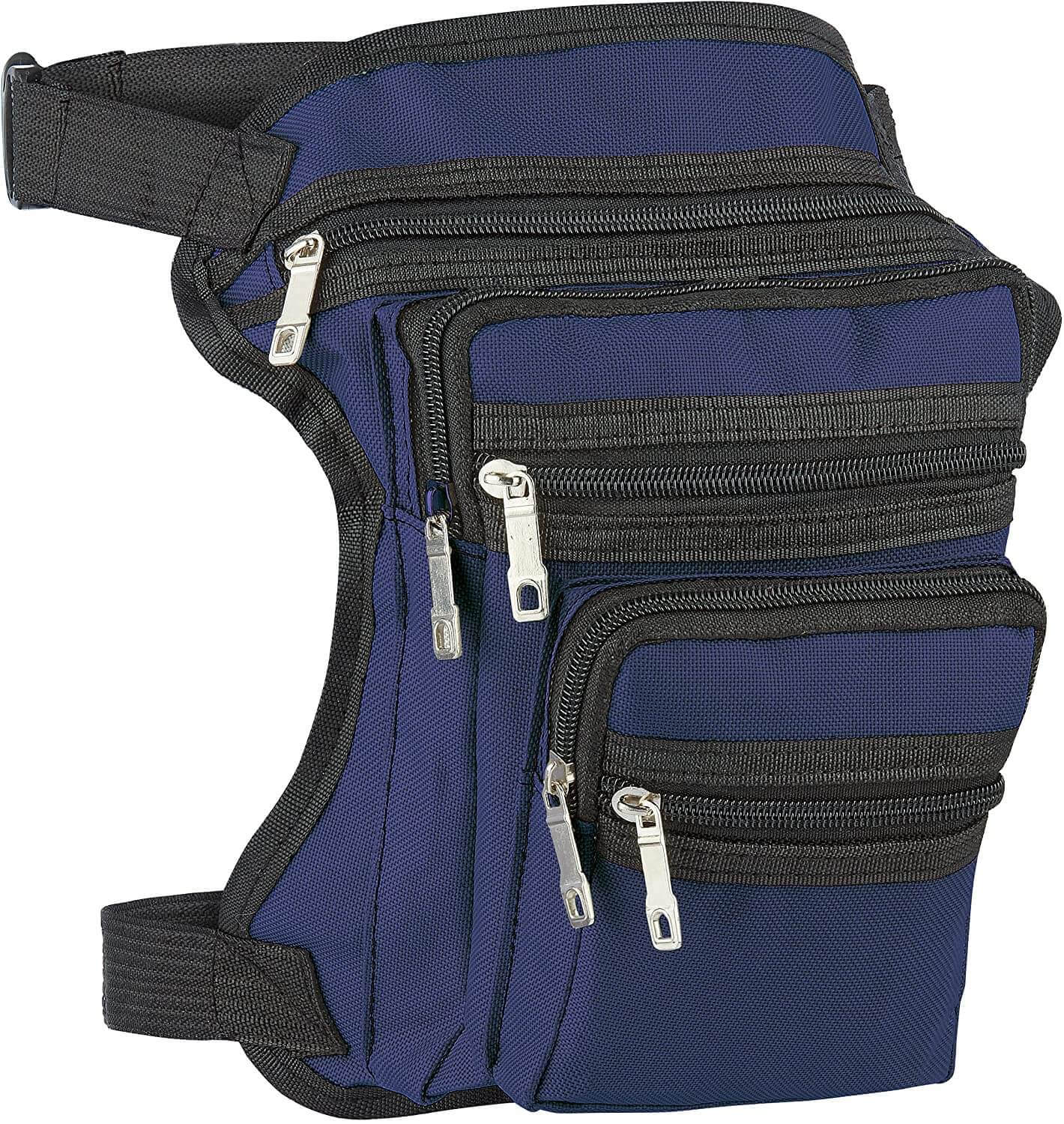 Beintasche Blau Damen Herren 5x RV Fächer Gürteltasche Hüfttasche Sport Motorrad - Outdoor Alm
