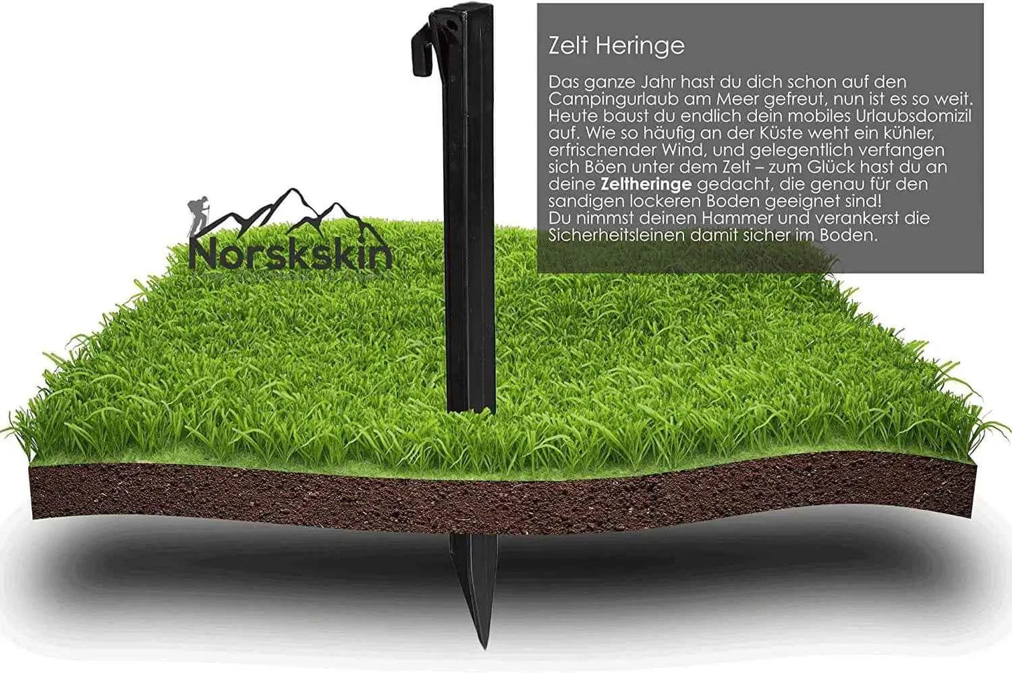Zelt-Heringe Kunststoff 30 cm – Ultraleichte Erdnägel in Schwarz für sicheres Zelten