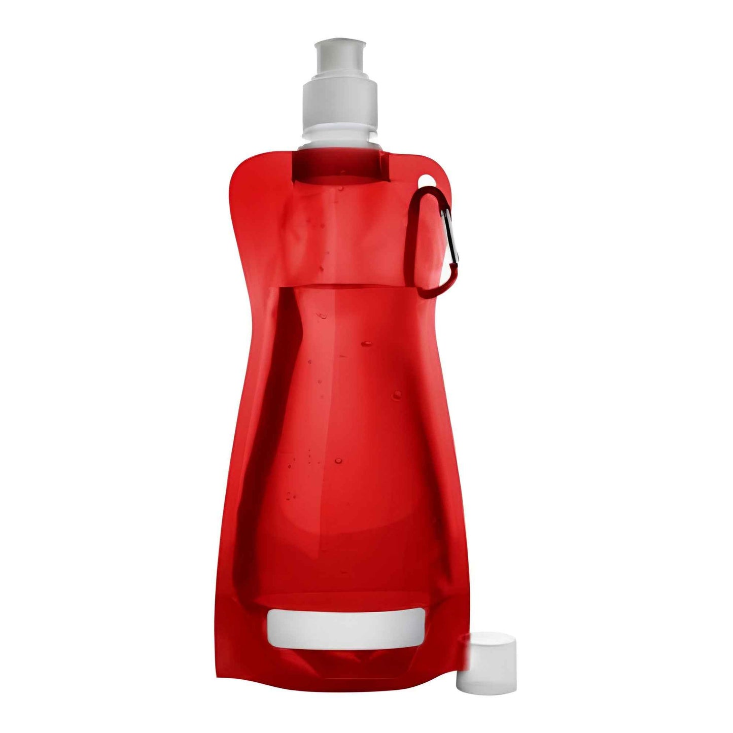 Rollbare Trinkflasche Rot Flasche Faltbar 400 ml mit Karabinerhaken