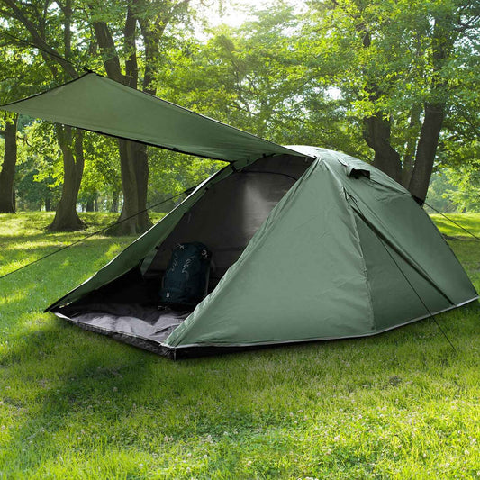 2 Personen Zelt 3000 mm mit 2 Eingängen für Camping und Festival mit Vorraum