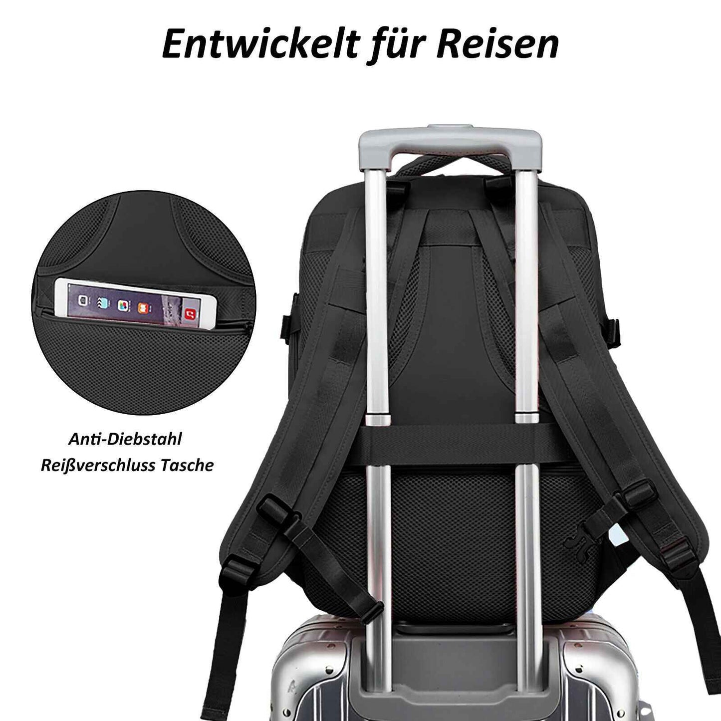 Reise Rucksack 40 Liter Handgepäck Größe für Urlaub und Geschäftsreise