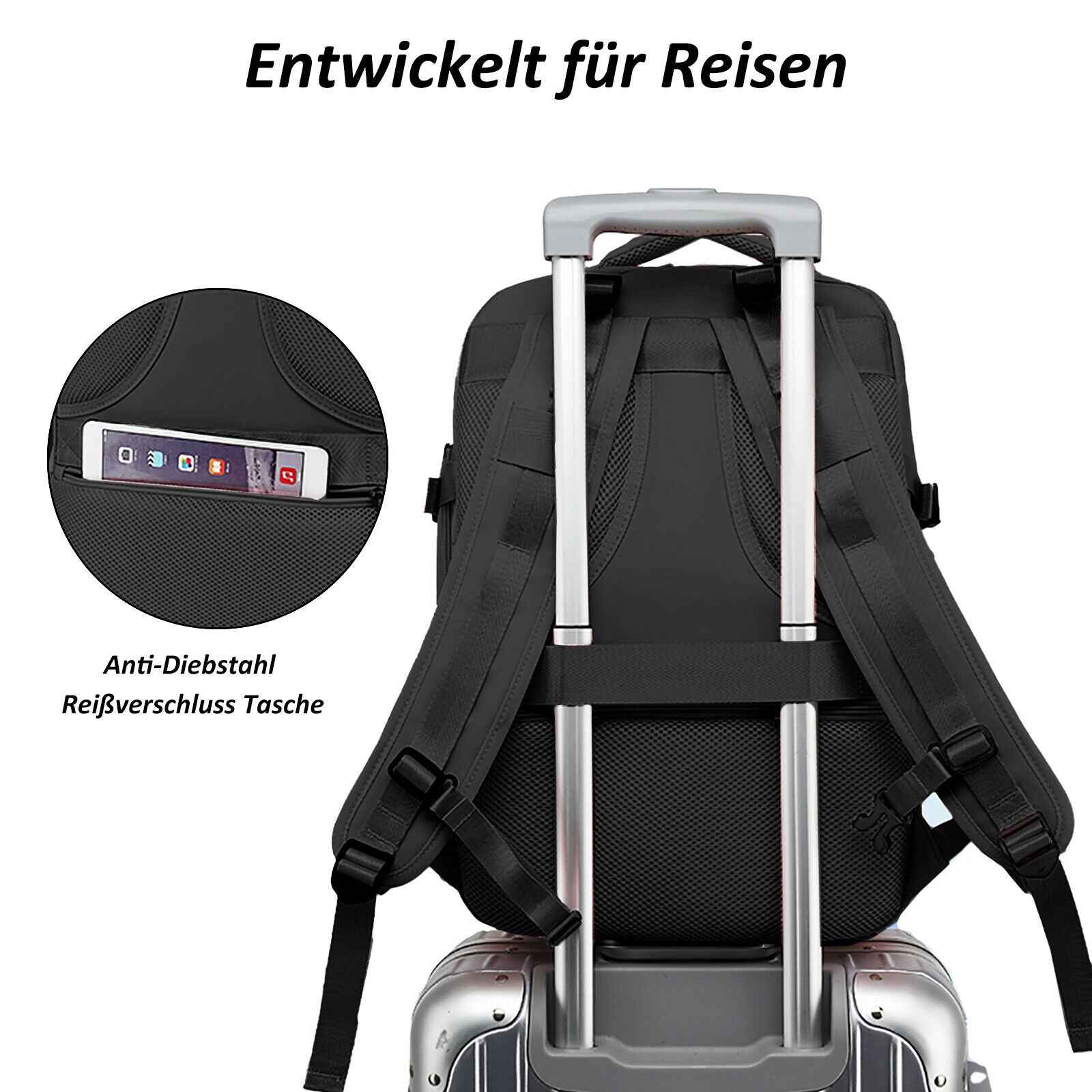 Reise Rucksack 40 Liter Handgepäck Größe für Urlaub und Geschäftsreise