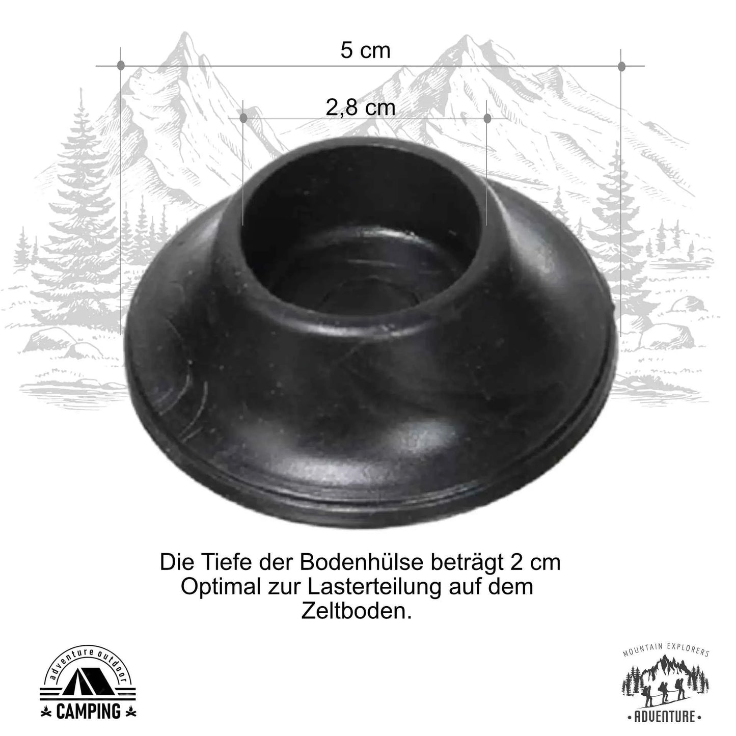 Bodenteller Zeltstab Untersetzter für optimale Lastenverteilung – 5er Pack