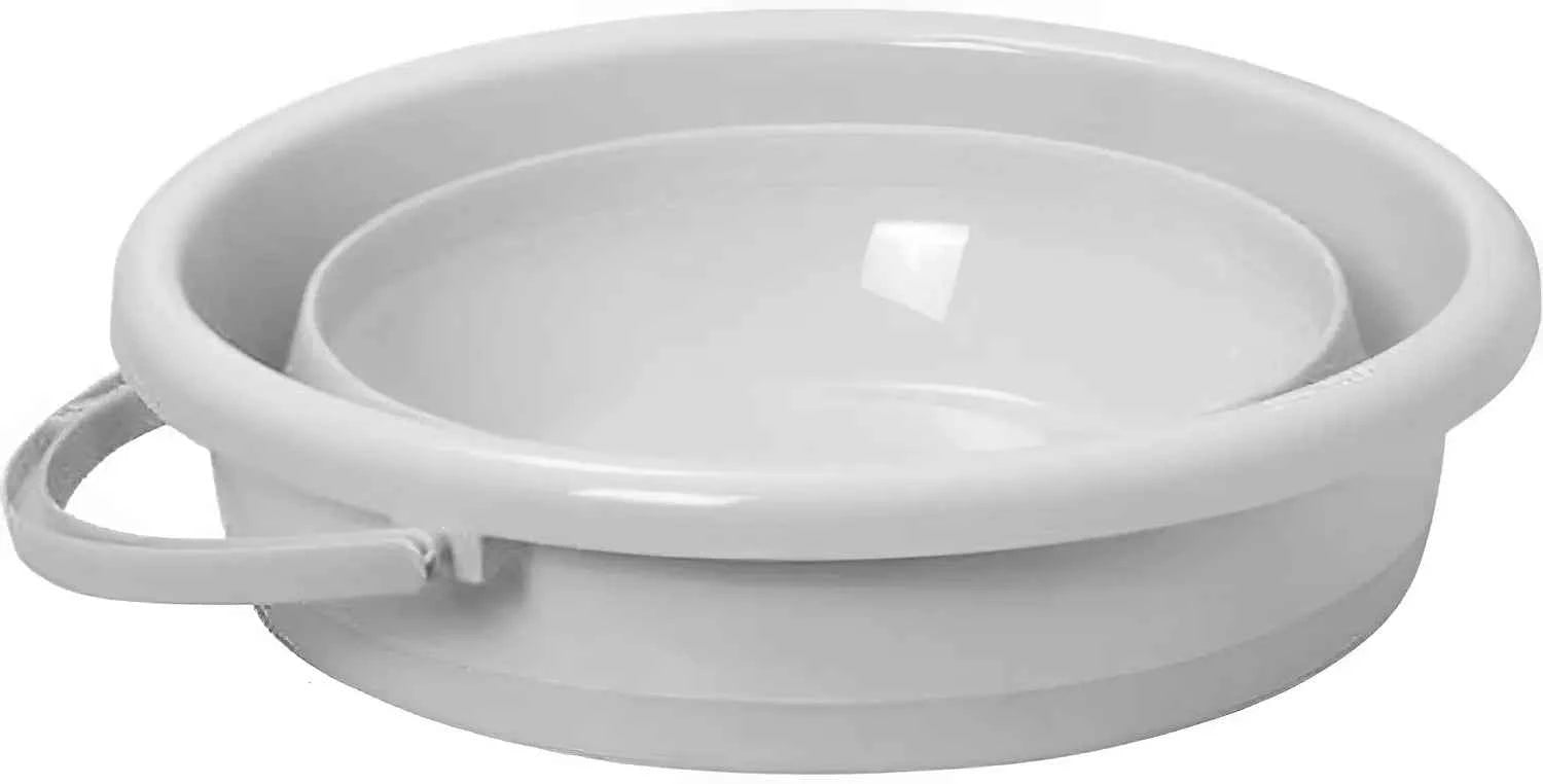 Falteimer Grau 14 Liter für Camping Haushalt Auto Eimer Falteimer 38 cm D