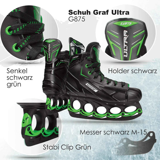 tblade Schlittschuhe Graf Ultra G875 Green t blade Edition kaufen - Hochwertige Eislaufschuhe für optimale Performance