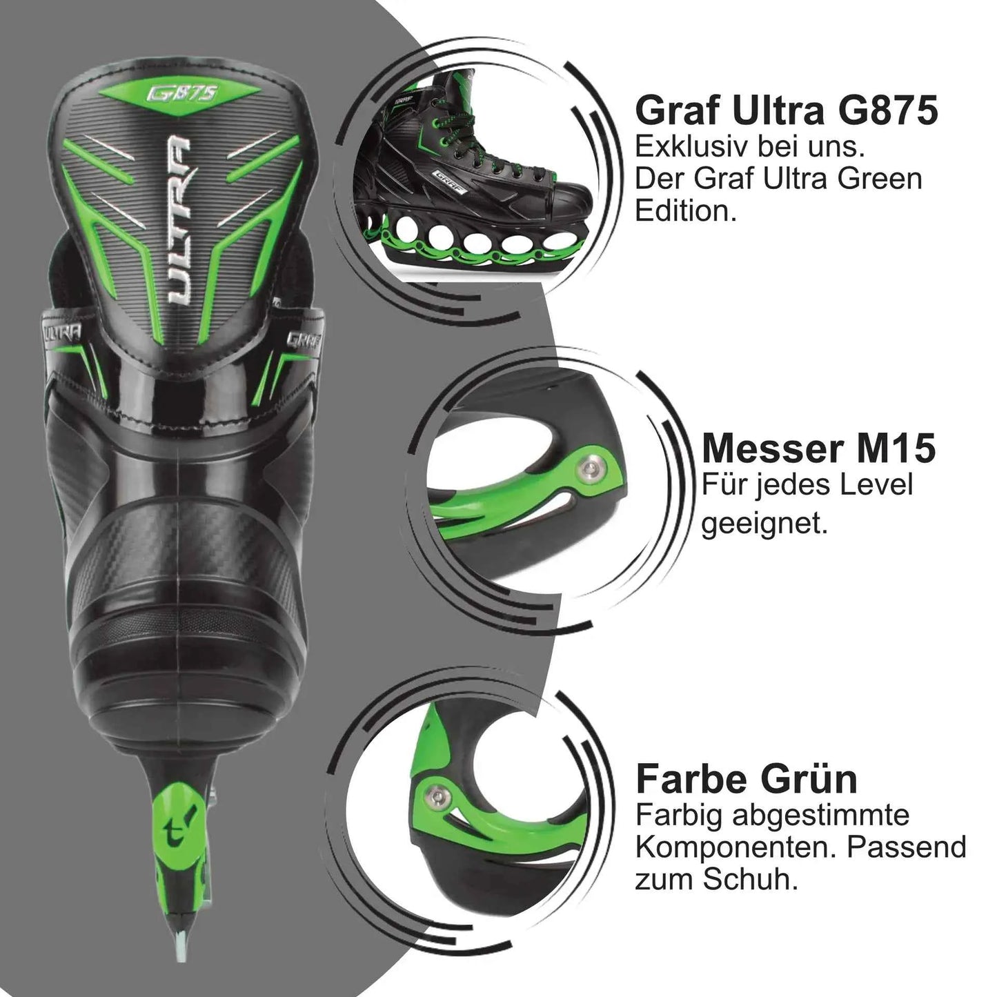 tblade Schlittschuhe Graf Ultra G875 Green t blade Edition kaufen - Hochwertige Eislaufschuhe für optimale Performance