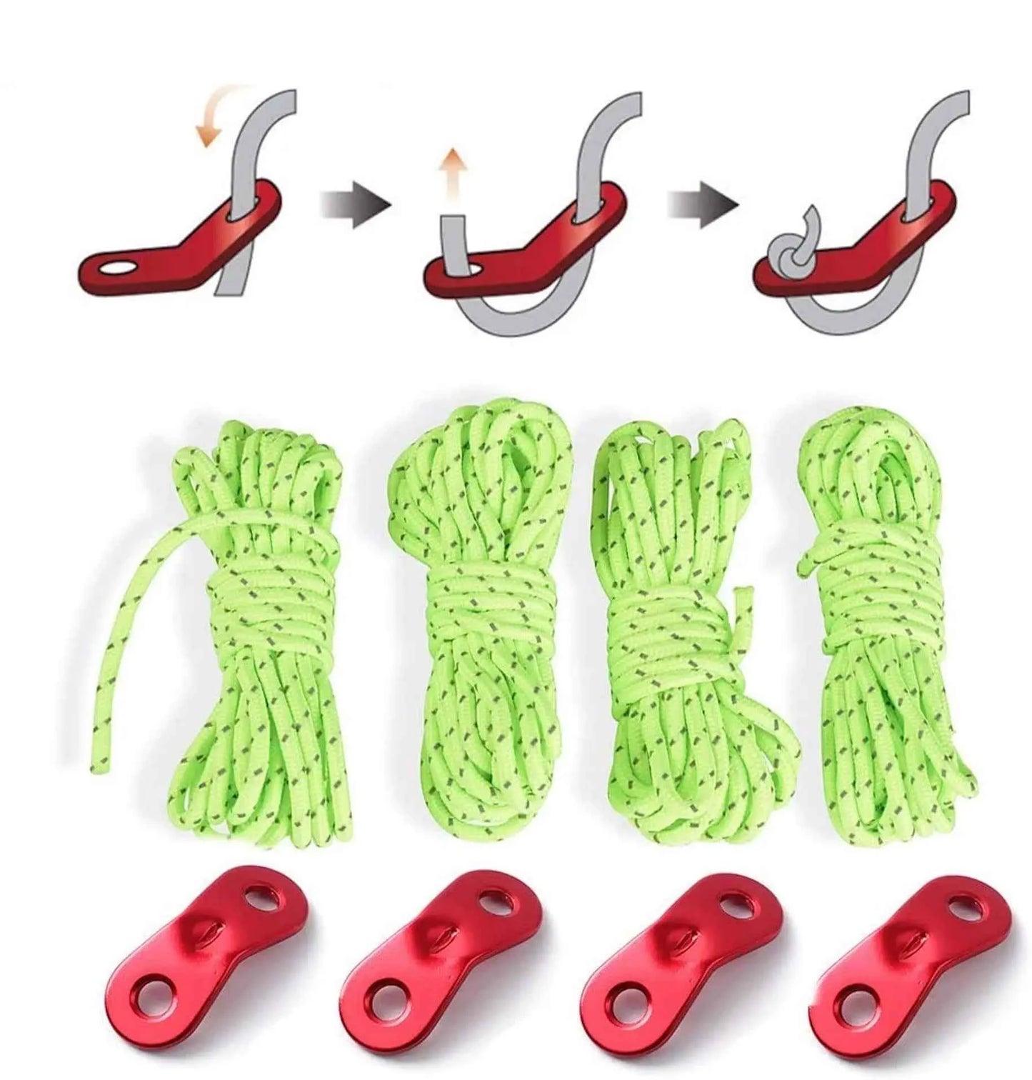 Zelt-Heringe aus Aluminium 18 cm. 10 Stück Heringe Erdnägel Zeltnägel Zeltpflöcke Rot