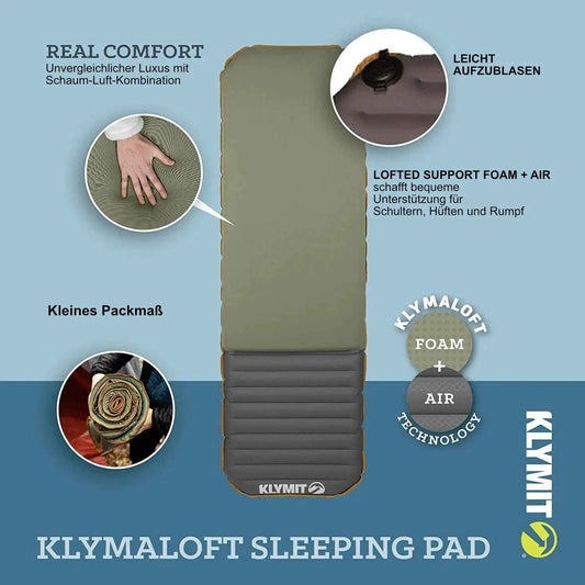 Isomatte Klymit Klymaloft 183 x 58 x 9 cm R-Wert 2,1 ASTM