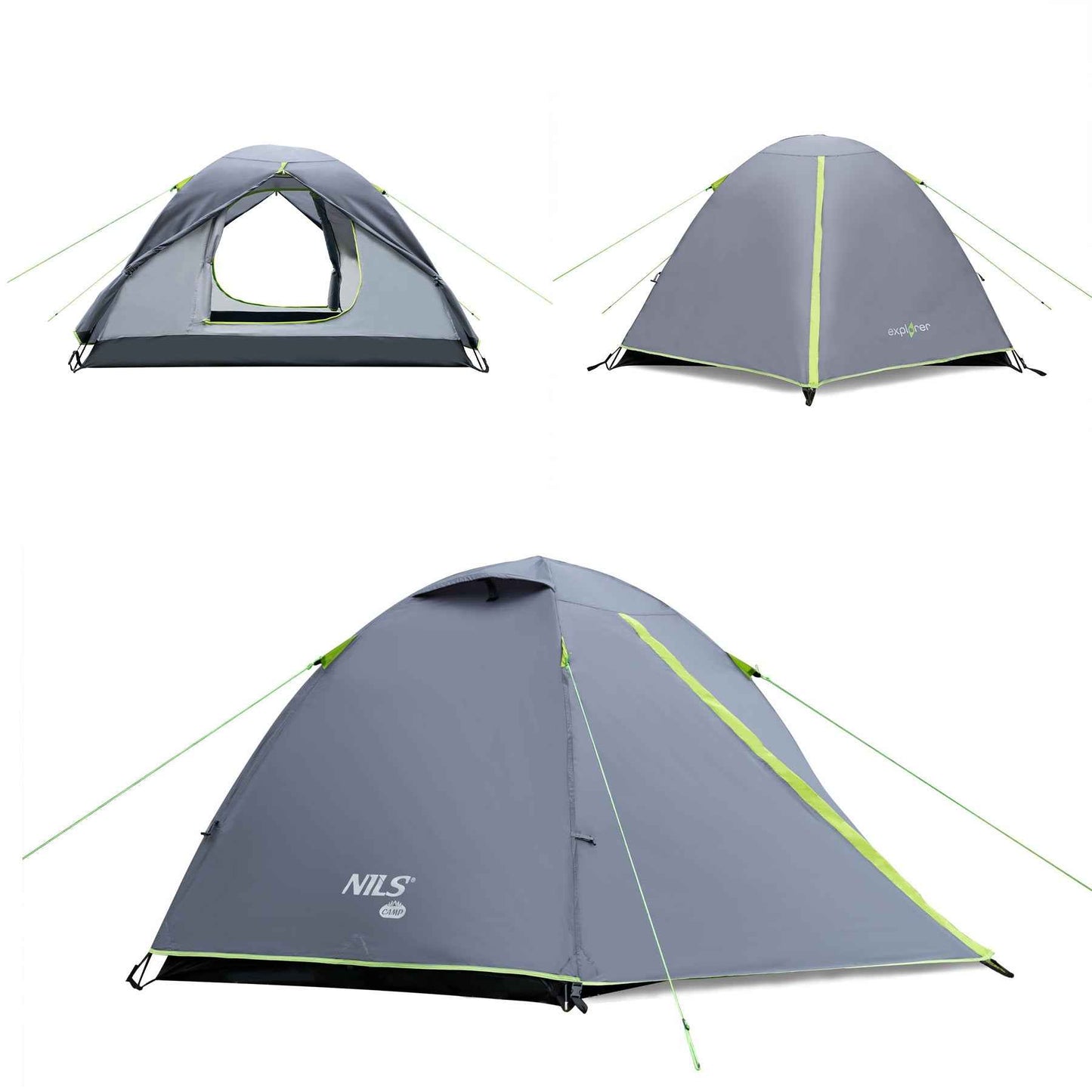 CAMPINGZELT NC6004 Zelt 3 Personen GRAU EXPLORER