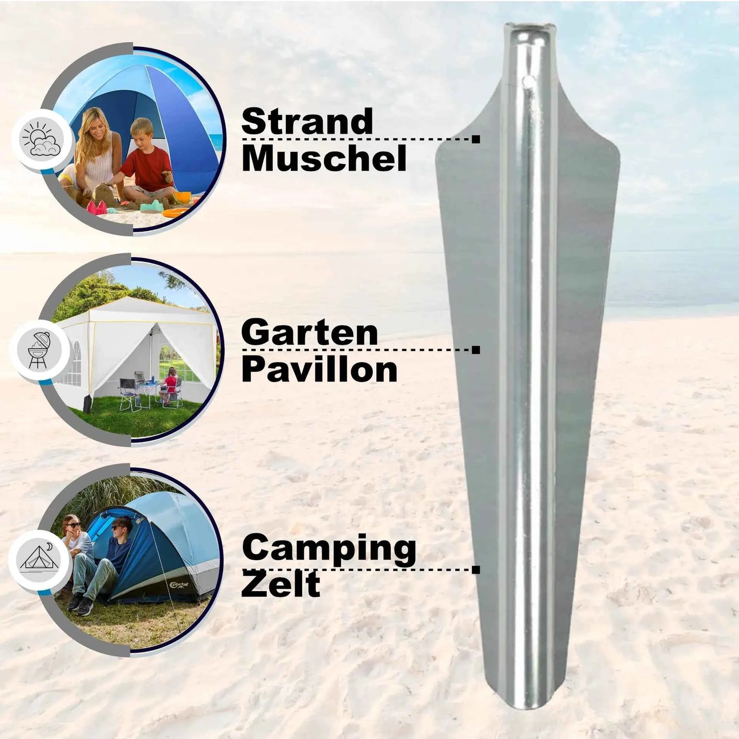 Aluminium Sandheringe Norskskin 4 x Ultraleicht für Schnee und Strand