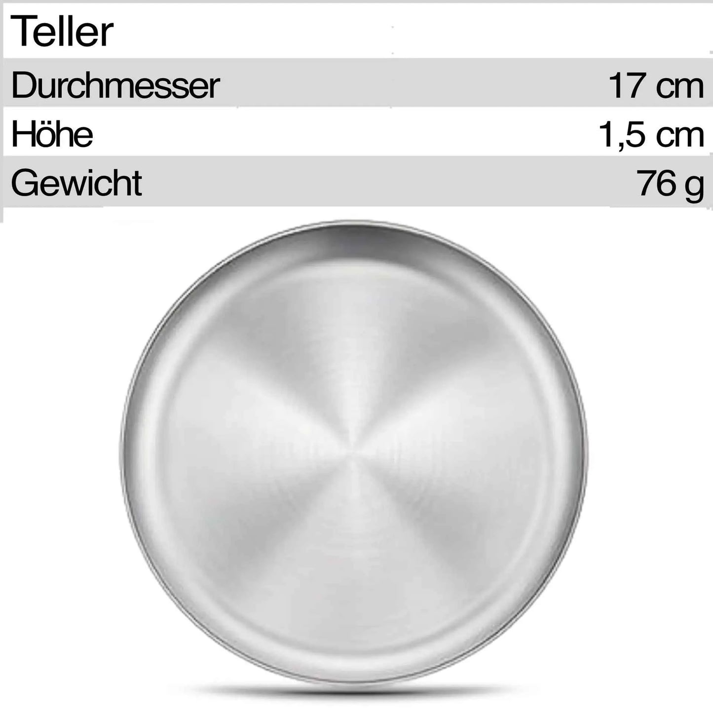 Ultraleichtes Camping Geschirr Set aus Edelstahl mit Teller, Becher und Besteck