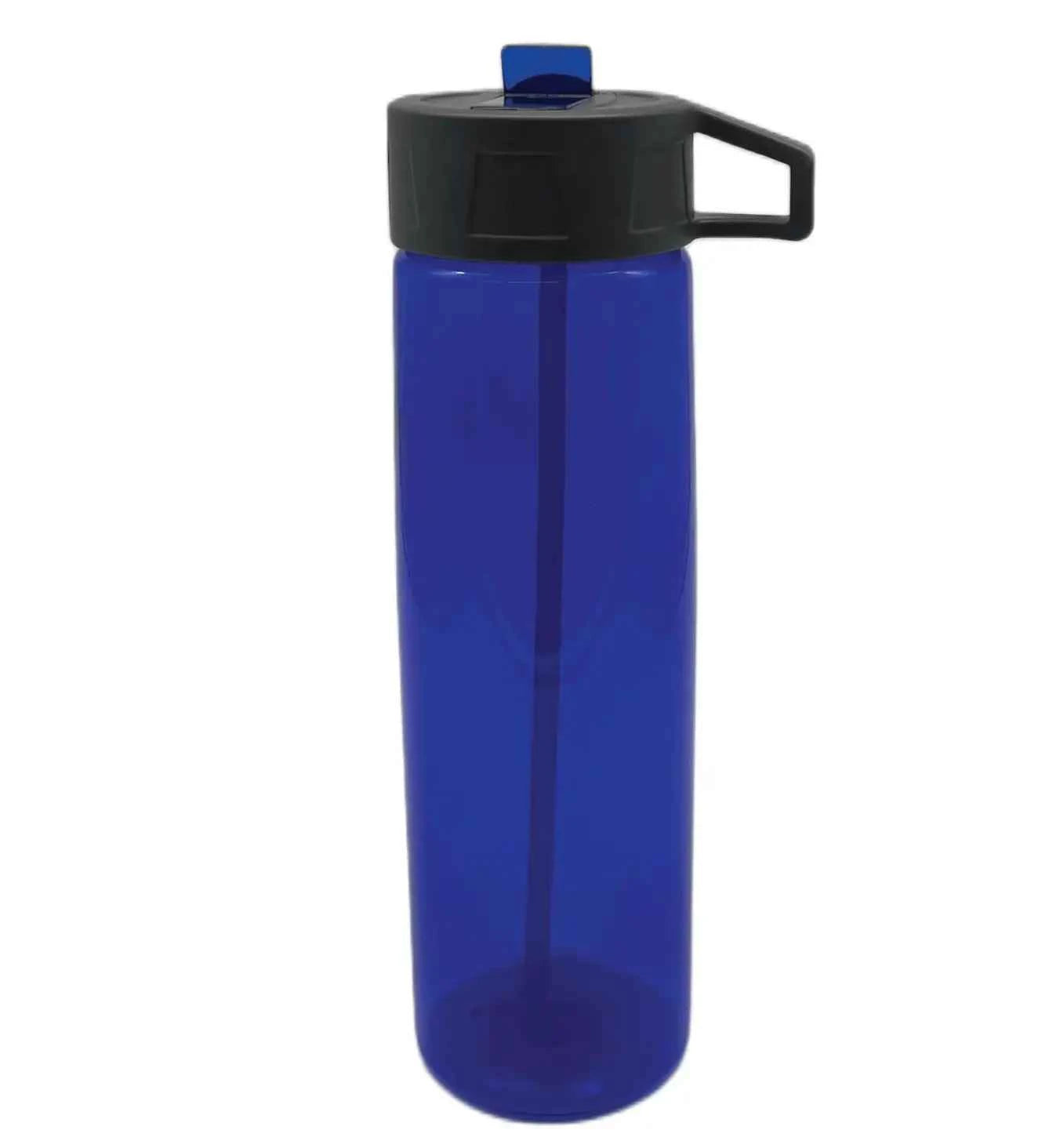 Trinkflasche BPA frei Sport 0,75 L mit Trinkhalm für Freizeit und Aktivitäten