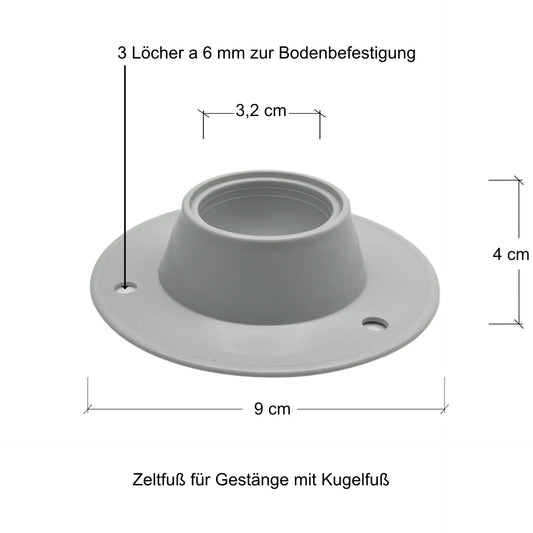 Zeltstab-Untersetzer Ø 9 cm für Zelt Vorzelt Wohnwagen Wohnmobil 4 Pack - Outdoor Alm