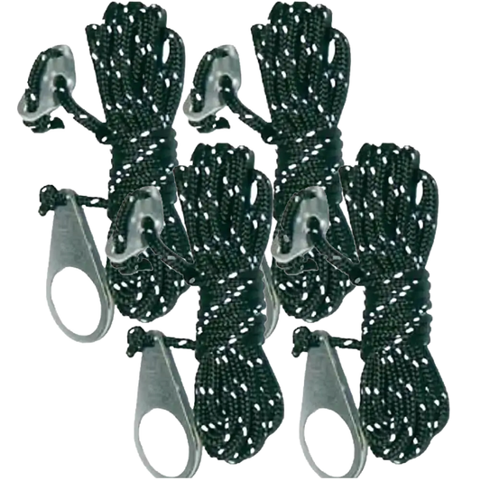 Reflektierende Zeltleinen mit Dreiloch Alu Spanner - Abspannleine, Netzschnüre, Trageschnur für kreative Bastelprojekte und Dekoration - Outdoor Alm
