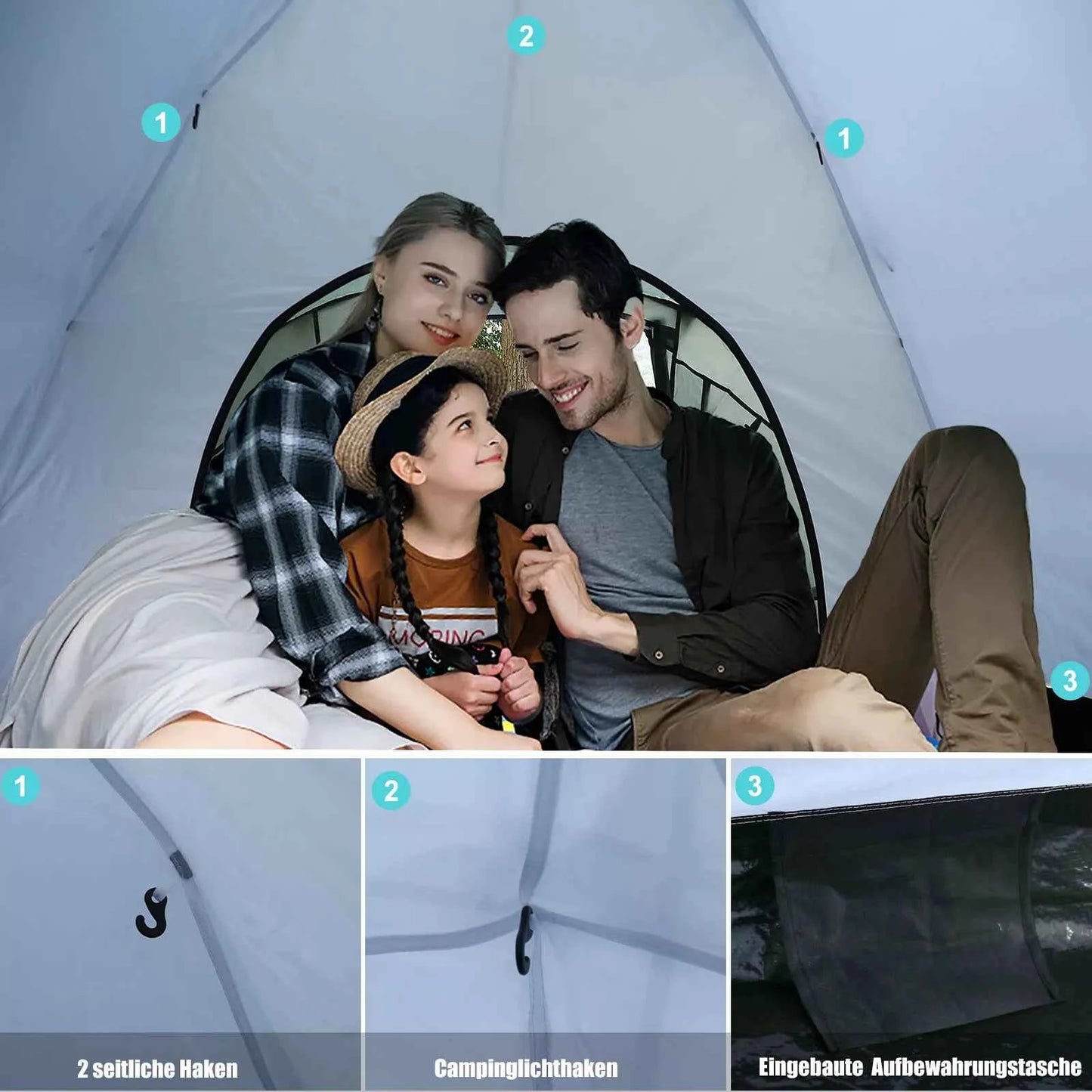 3-4 Personen Campingzelt Iglu 3000 mm Wassersäule für höchste Outdoor-Komfort