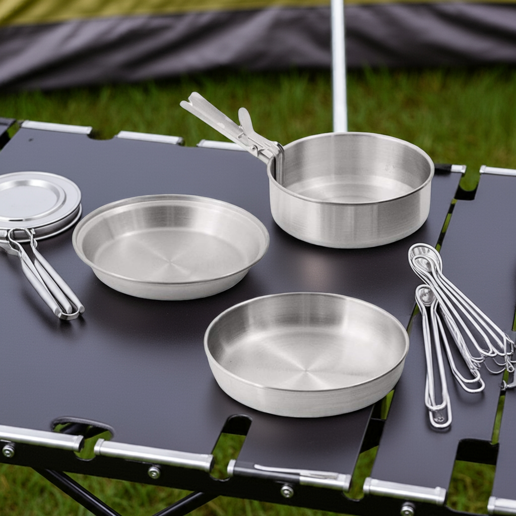 Camping Kochgeschirr Topf Pfanne Teller Griff für 1 Person Ultra Leicht