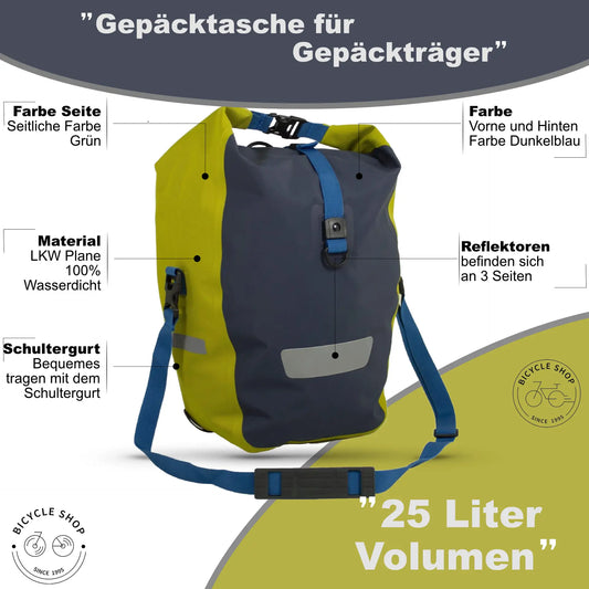 Gepäckträgertasche Wasserdicht RollTop Fahrradtasche E-Bike Trekking Rad - Outdoor Alm