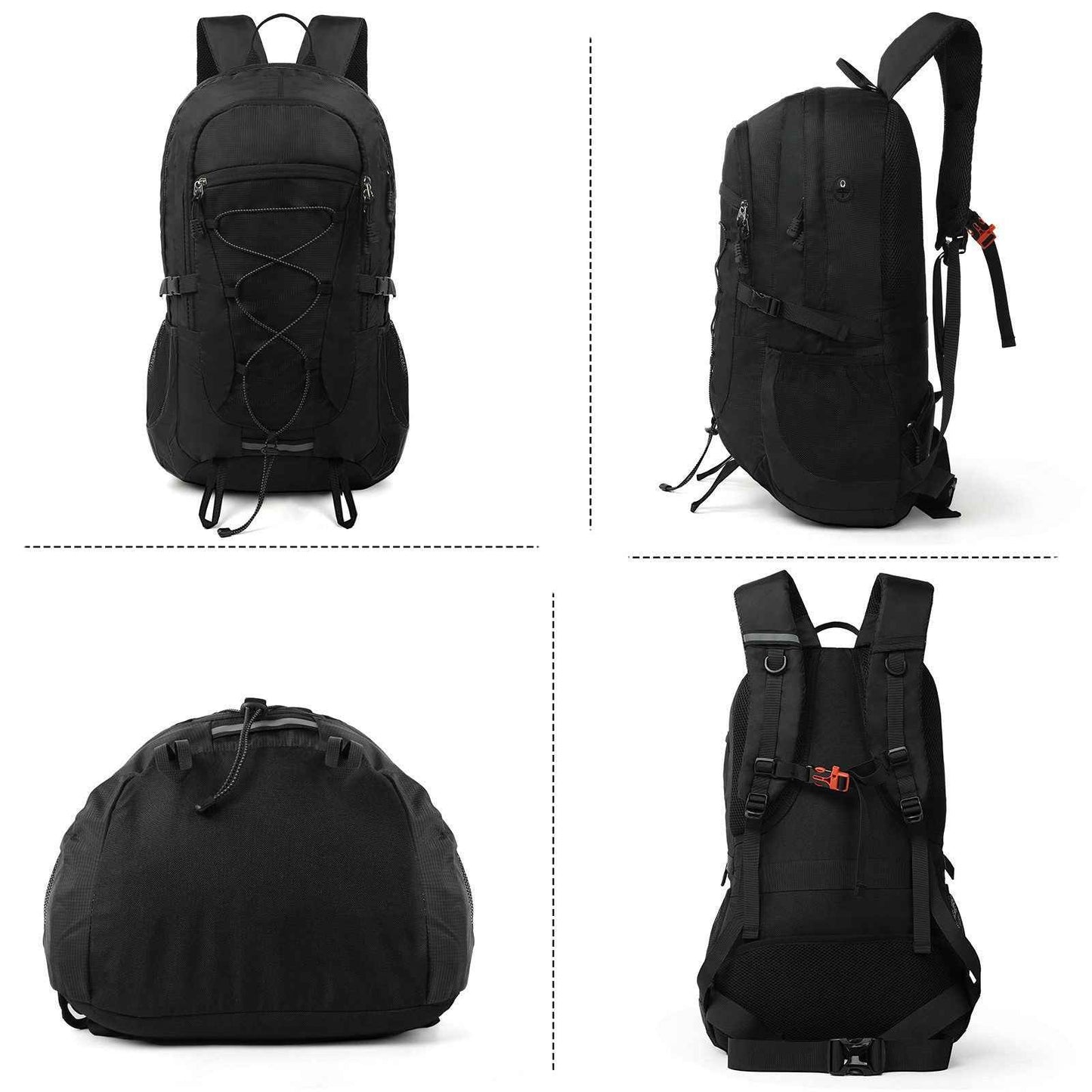 Trekking Rucksack 45 Liter - Schwarz, Ideal für Backpacking und Wandertouren