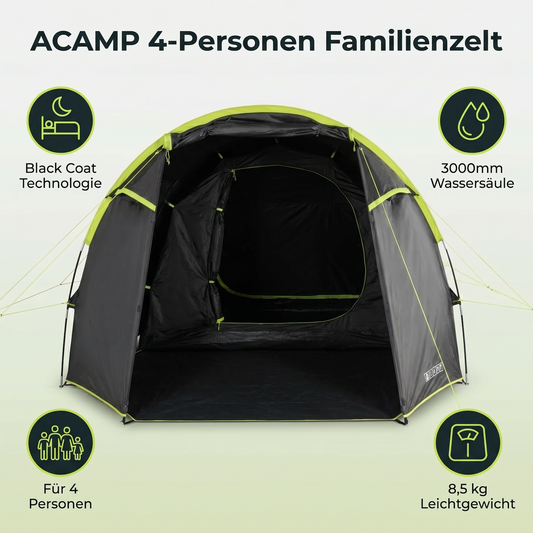 Zelt 4 Personen 3000 mm Wassersäule Campingzelt Fammilienzelt