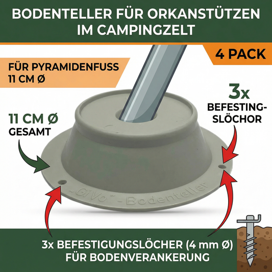Bodenteller für Campingzelt Orkanstützen im Vorzelt 4 Stück