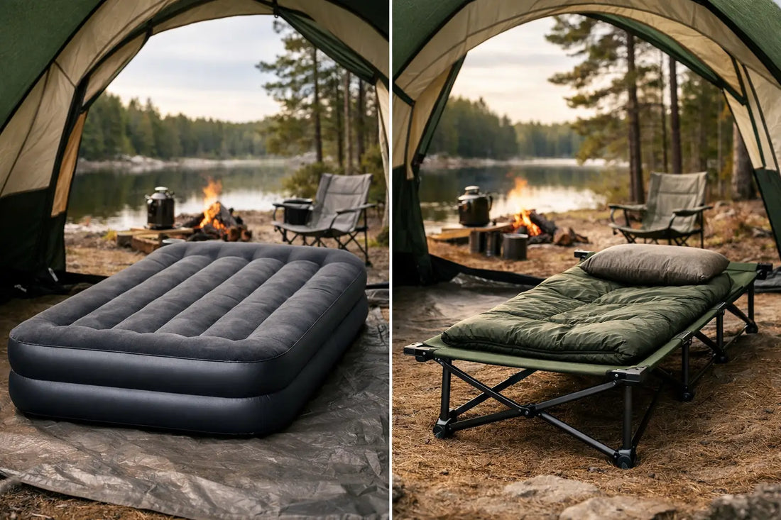 Luftmatratze vs Feldbett beim Camping
