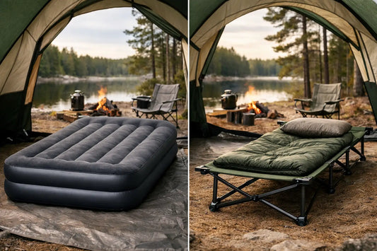 Luftmatratze vs Feldbett beim Camping