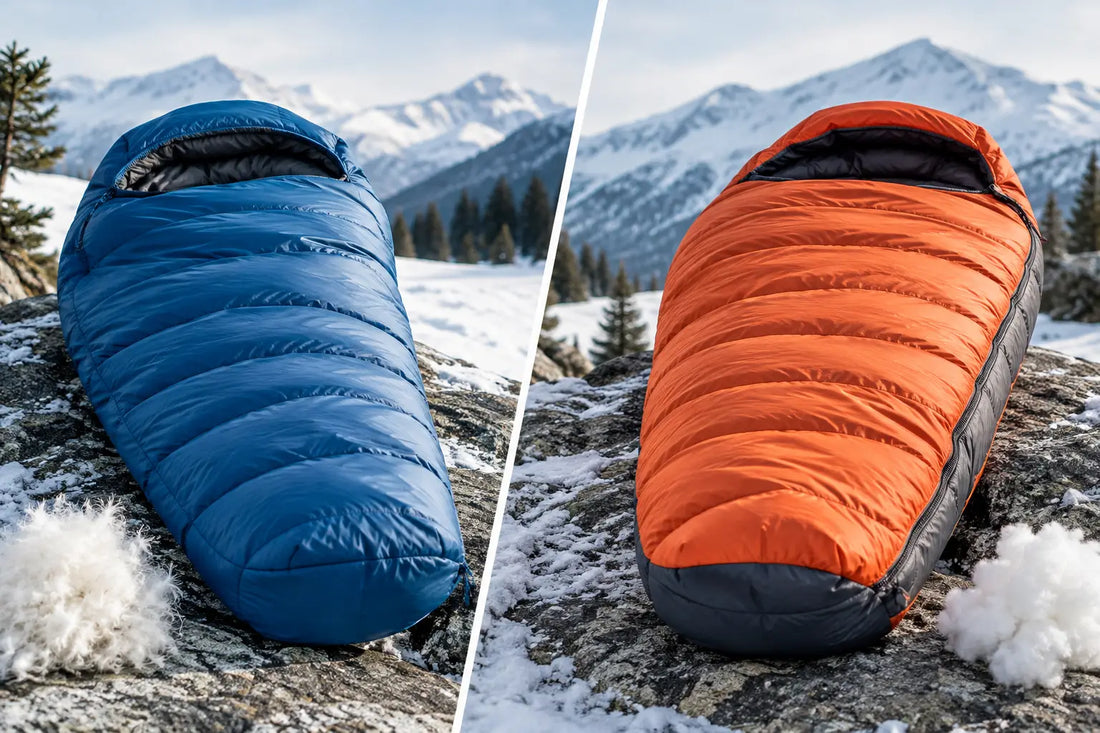 Daunenschlafsack vs. Kunstfaserschlafsack im Winter