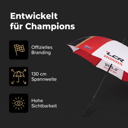 Regenschirm Automatikschirm HONDA LCR Racing Bike Race für Sonne Regen Weiß Rot