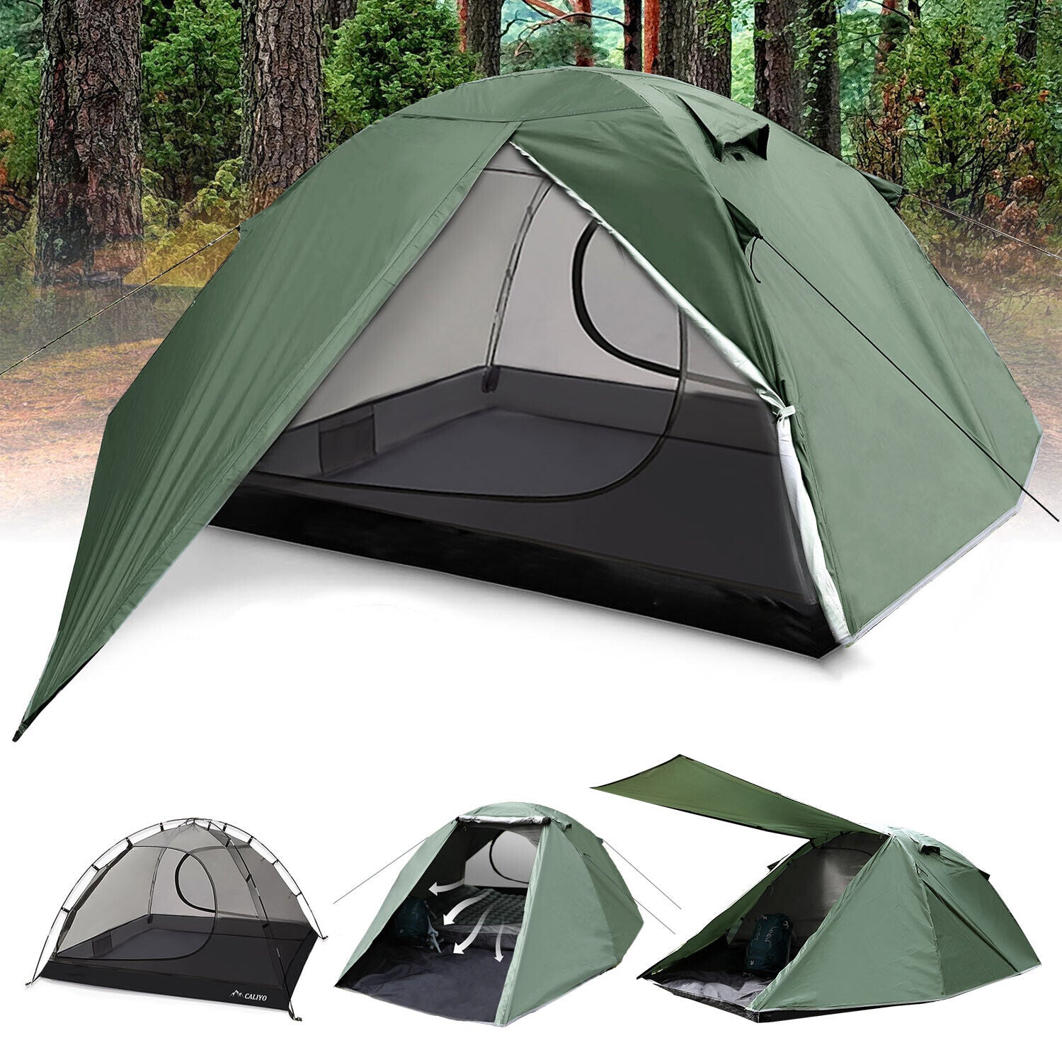 3 personen zelt 2 eingänge 2 Personen Zelt 3000 mm für Camping & Festival mit 2 Eingängen – Outdoor Alm