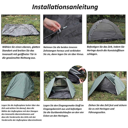 zelt sichern festival 2 Personen Zelt 3000 mm für Camping & Festival mit 2 Eingängen – Outdoor Alm