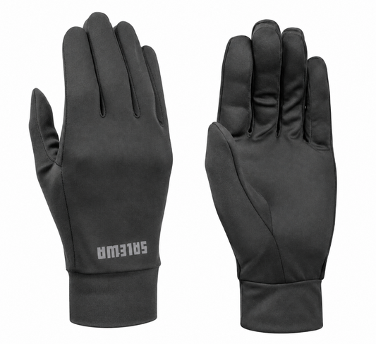 Unterziehhandschuhe, Rückseite mit fünf Fingern und Logo-Aufdruck