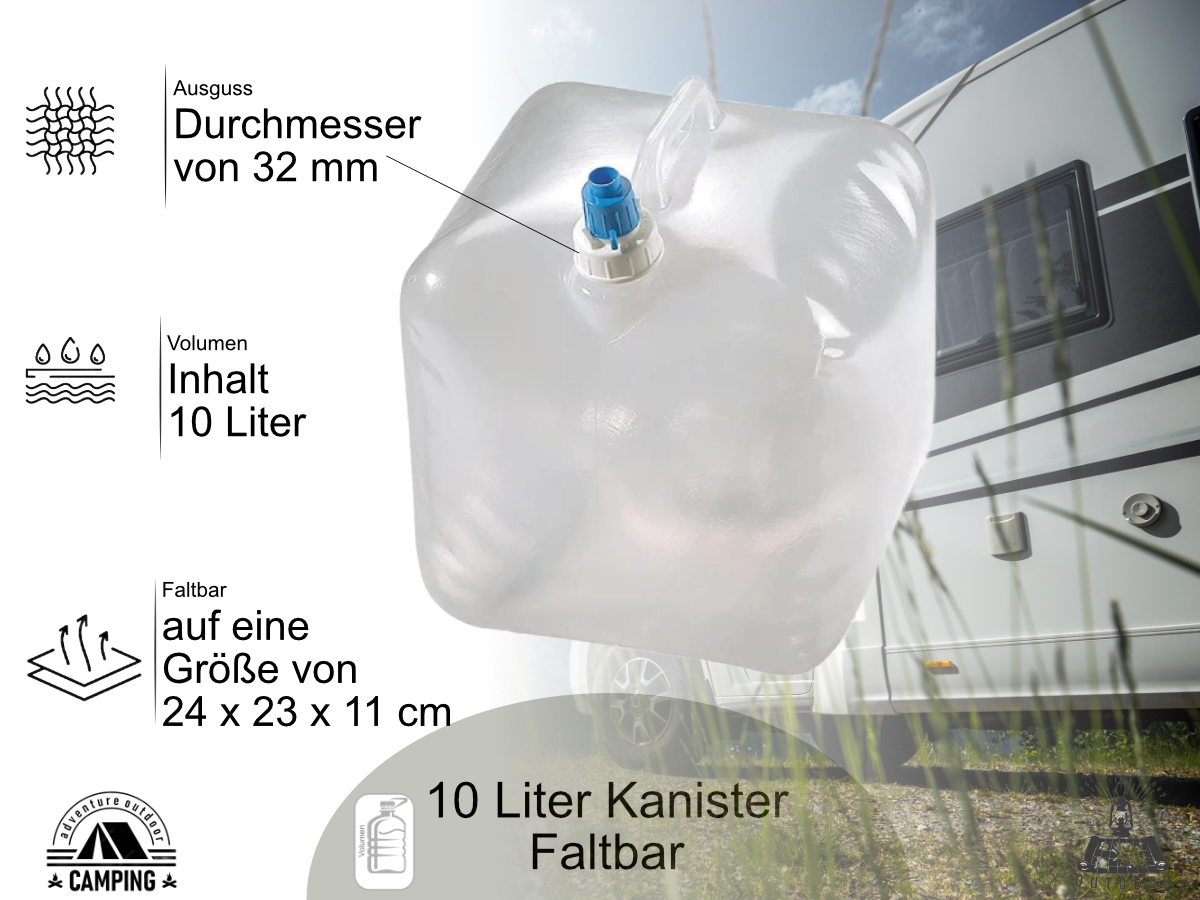 10 L Faltkanister für Trinkwasser Notvorrat Kanister Camping Outdoor - Outdoor Alm