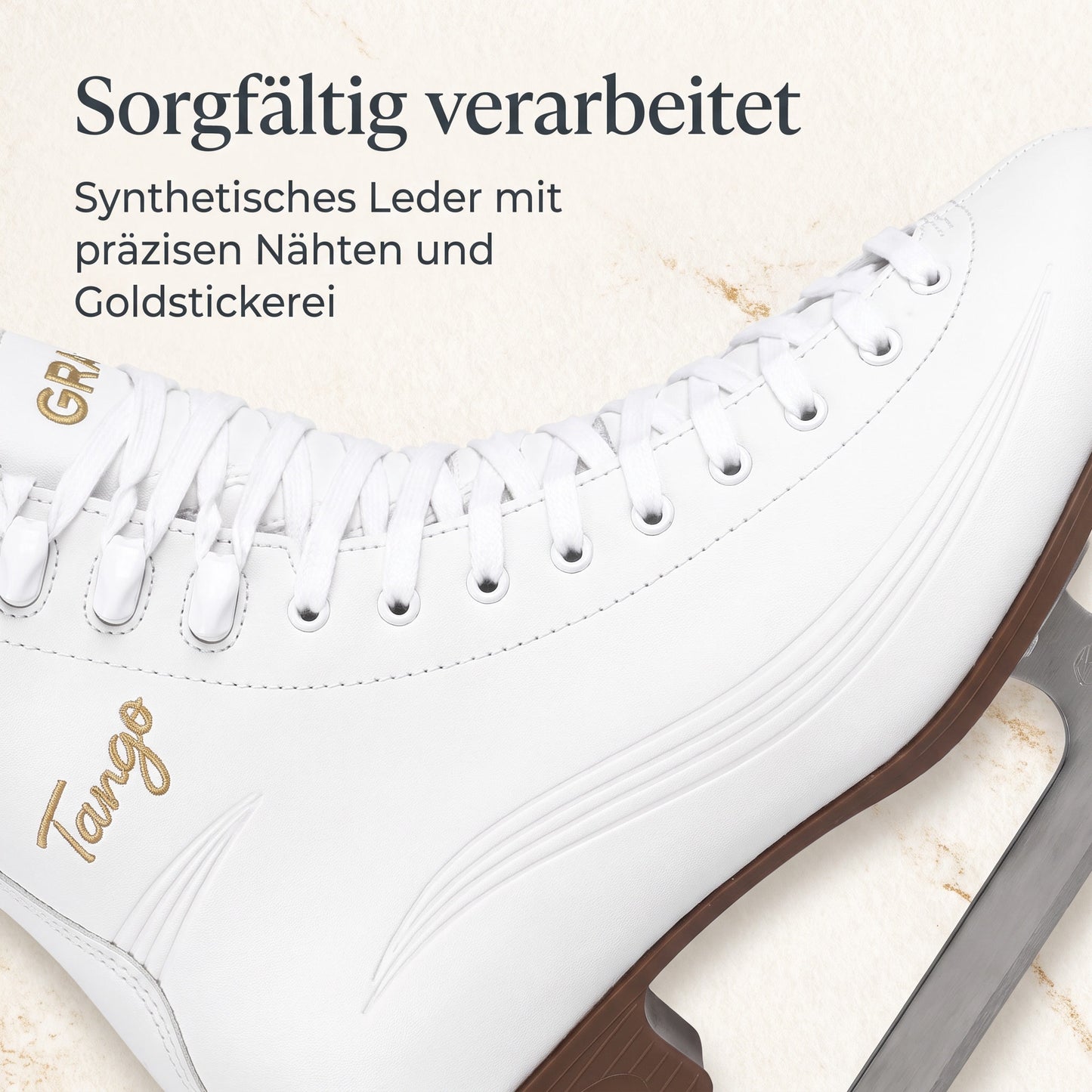GRAF Tango V3 Damen Eiskunstlauf Schlittschuh Weiß Edelstahlkufe