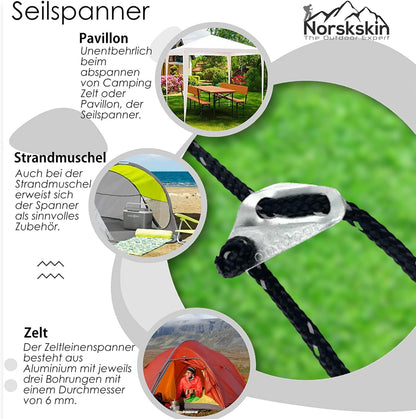 10 x Seilspanner für Zelt Vorzelt Camping Outdoor Zeltseilspanner für Bikerzelt Buszelt Heringe - Outdoor Alm