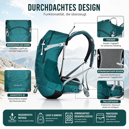 Wander Rucksack 30 Liter viel Stauraum, hoher Tragekomfort Trekking