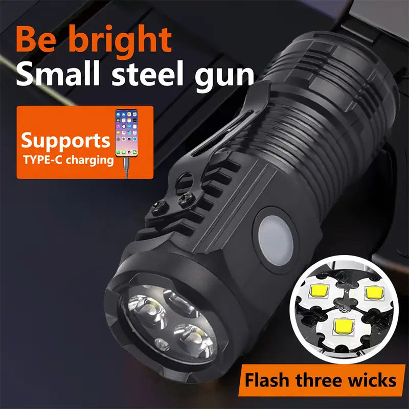 Mini Led Taschenlampe mit Akku Halteclip 3 x P35 Wick Led Für Camping PKW Vanlife - Outdoor Alm