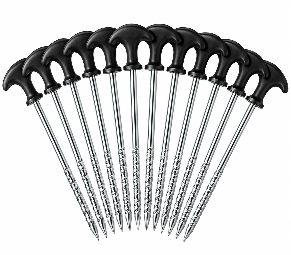 Schraub Heringe 21 cm 12 Pack Erdnägel Zeltheringe Pflog