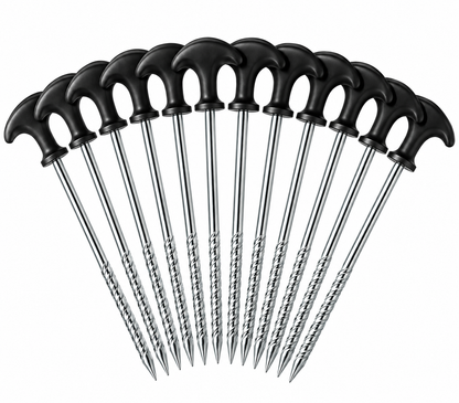 Schraub Heringe 21 cm 12 Pack Erdnägel Zeltheringe Pflog