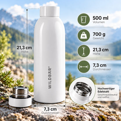 Trinkflasche aus Edelstahl Flasche 500 ml Auslaufsicher Sportflasche
